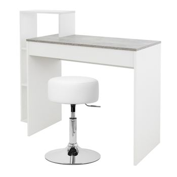 Escritorio Con Estantes Para Oficina, Ordenador Pc 110x72x40 Cm Blanco Ml-design