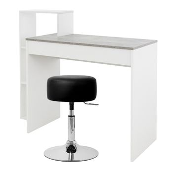 Escritorio Con Estantes De Oficina, Ordenador Pc 110x72x40cm Blanco Ml-design