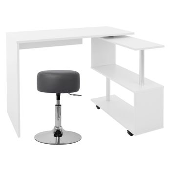 Mesa Escritorio Con Ruedas 80x50x132 Cm Negro con Ofertas en Carrefour