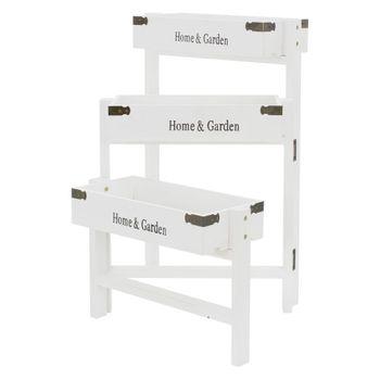 Soporte Plegable Para Plantas De Madera 57 X 111 Cm Blanco Ml-design