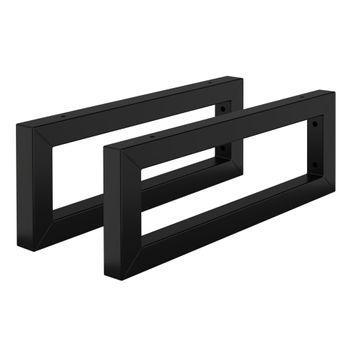 Juego De 2 Soportes De Pared 400 X 150 Mm Negro Acero Ml-design