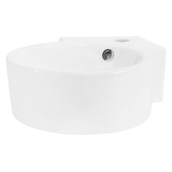 Lavabo Forma Redonda 45x36x13 Cm Cerámica Blanca Diseño Ml