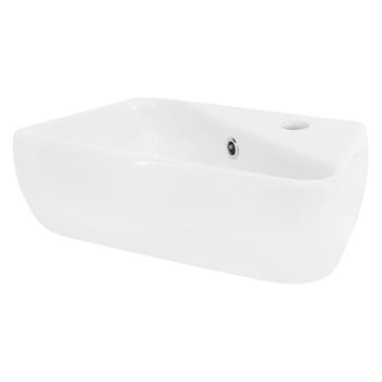 Lavabo Forma Cuadrada 45x27x13 Cm Cerámica Blanca Diseño Ml