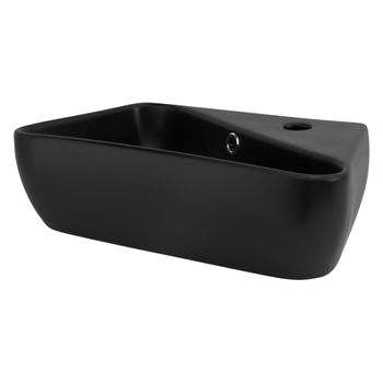 Lavabo Forma Cuadrada 45x27x13 Cm Cerámica Negra Ml-design