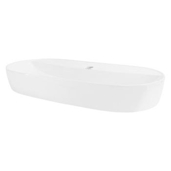 Lavabo Forma Oval 80x40x12 Cm Cerámica Blanca Diseño Ml