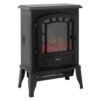 Chimenea Eléctrica Con Ventilador 2000w 39x25x56,5cm Negro Ecd Germany