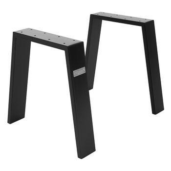 2x Patas De Mesa Loft 44 X 42 Cm Soporte Negro Mate Ml-design