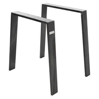 2x Patas De Mesa Loft 75 X 72 Cm Soporte Negro Ml-design