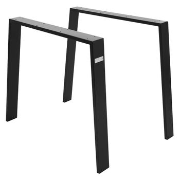 2x Patas De Mesa Loft 90 X 72 Cm Soporte Negro Mate Ml-design