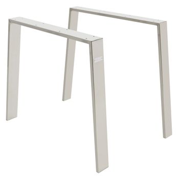 2x Patas De Mesa Loft 90 X 72 Cm Soporte Plateado Ml-design