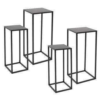 2x Soportes Para Flores 20x60x20/30x70x30 Cm Negro Ml-design