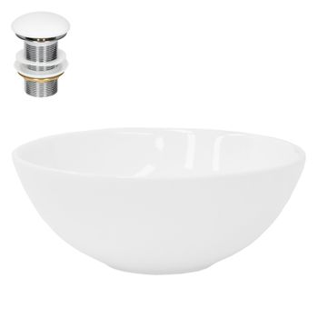 Lavabo Redondo Ø 28x11,6 Cm Cerámica Blanca Ml-design