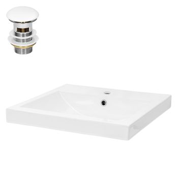 Lavabo Incl. Desagüe Con Rebosadero 43 Cm Cerámica Blanca Ml-design con  Ofertas en Carrefour