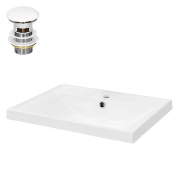 Lavabo Cuadrado 51x15,5x41,5 Cm Cerámica Blanca Ml-design