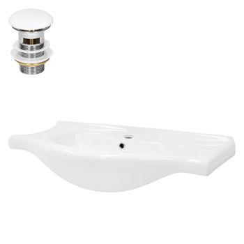 Lavabo 86x21,5x51,5 Cm Cerámica Blanca Ml-design