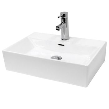 Lavabo Cerámico Rectangular 515 X 360 X 130 Mm Blanco Ecd Germany