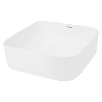 Lavabo Cerámico Cuadrado 390 X 390 X 140 Mm Blanco Ecd Germany