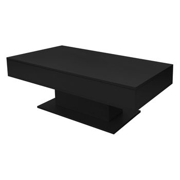 Mesa De Centro Baja 110 X 60 X 40 Cm Negro Ml-design