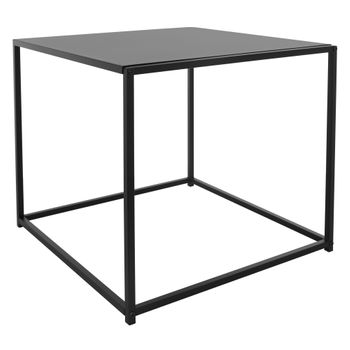 Mesa Auxiliar 55x55x55 Cm Metal Negro Ml Design