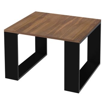 Mesa De Centro 65 X 65 X 40 Cm Aspecto Nogal / Negro Ml-design