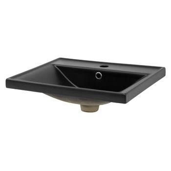 Lavabo De Cer?mica Rectangular 51x41,5x15,5cm Negro Mate Ml-design