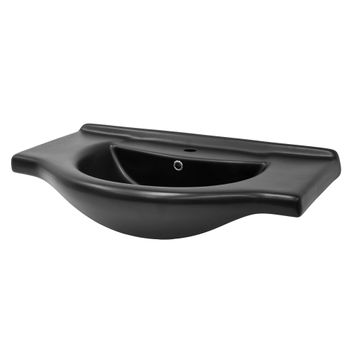 Lavabo De Cer?mica 87 X 50,5 X 22,5cm Negro Mate Ml-design