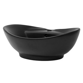 Lavabo De Cer?mica 59 X 39,5 X 20,5 Mm Negro Mate Ml-design