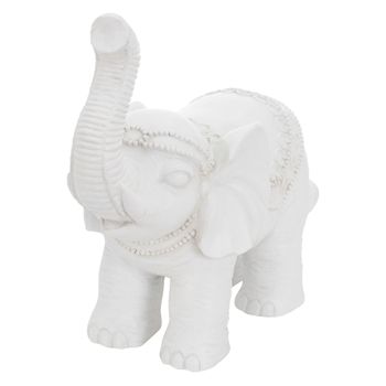 Figura Deco Elefante 36x19x39 Cm Blanco By Ml-design