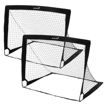 Hauki 2pc Football Goal Kids Set 120x95x97 Cm, Negro