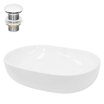 Lavabo De Baño Ø 600 X 420 Mm Blanco Ecd Germany