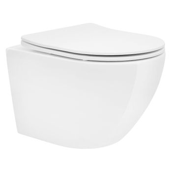 Wc Suspendido 49 Cm Blanco Mate Sin Borde Softclose Ecd Germany