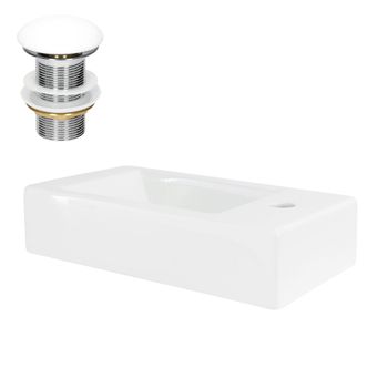 Lavabo Incl. Desagüe Sin Rebosadero 46x26x11 Cm Blanca Ml-design