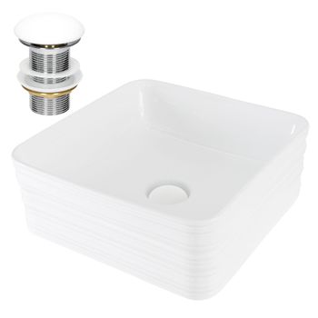 Lavabo Incl. Desagüe Sin Rebosadero 39x39x15 Cm Blanca Ml-design