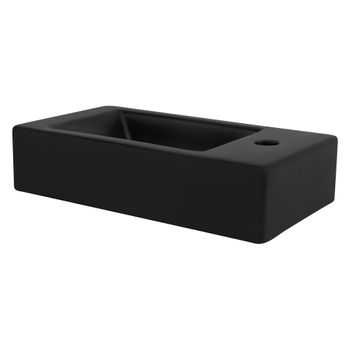 Lavabo Incl. Desagüe Sin Rebosadero 46x26x11 Cm Cerámica Negra Ml-design