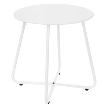 Mesa Auxiliar Ø44,5 X 46 Cm, Acero Blanco Interior Exterior Ml-design