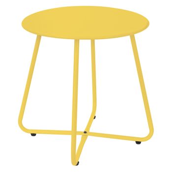 Mesa Auxiliar Ø44,5x46 Cm, Acero Amarillo Interior Exterior Ml-design