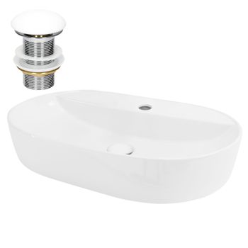 Lavabo Incl. Desagüe Sin Rebosadero 60x40x12 Cm Blanca Ml-design