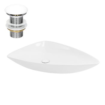 Lavabo Incl. Desagüe 69x46x13 Cm Cerámica Blanca Ml-design