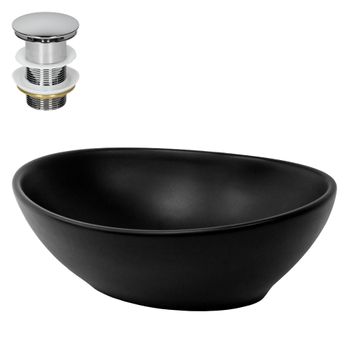 Lavabo 41x33,5x14,5 Cm Cerámica Negra Ml-design