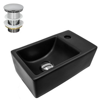 Lavabo 35,5x20,5x12,5 Cm Cerámica Negra Ml-design