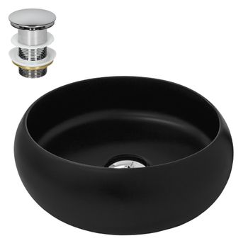 Lavabo Ø 35x30 Cm Cerámica Negra Ml-design