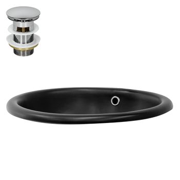 Lavabo De Cerámica 49x40,5x19,5 Cm Negro Mate Ml-design