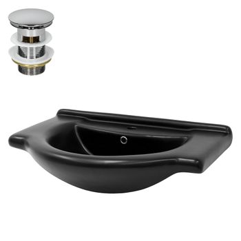 Lavabo De Cerámica Mate 77x50,5x22,5 Cm Negro Ml-design