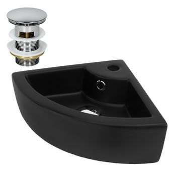 Lavabo Forma Cuadrada 46x33x13 Cm Cerámica Negra Ml-design