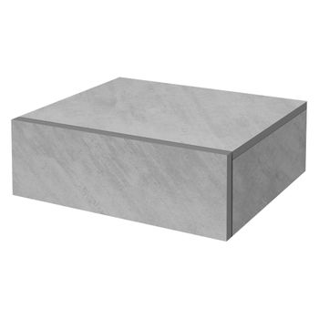 Mesilla De Noche Colgante 46x30x15 Cm Gris/concreto De Mdf Ml-design