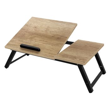 Homcom Mesita Plegable de Bambú para Portátil 55x35x22cm Madera