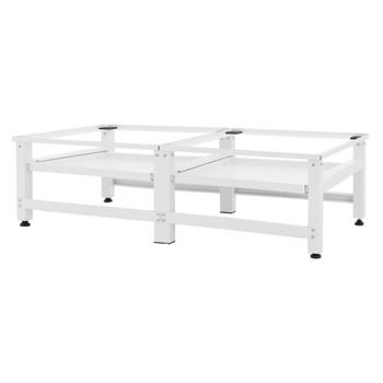 Base Lavadora con Estante 63x54 cm Acero Blanco ML-Design