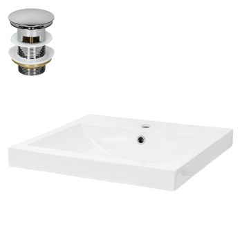 Lavabo Incl. Desagüe Sin Rebosadero 69x46x13 Cm Blanca Ml-design