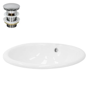 Lavabo Incl. Desagüe Sin Rebosadero 69x46x13 Cm Blanca Ml-design