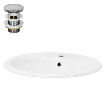 Lavabo Incl. Desagüe 69x46x13 Cm Cerámica Blanca Ml-design